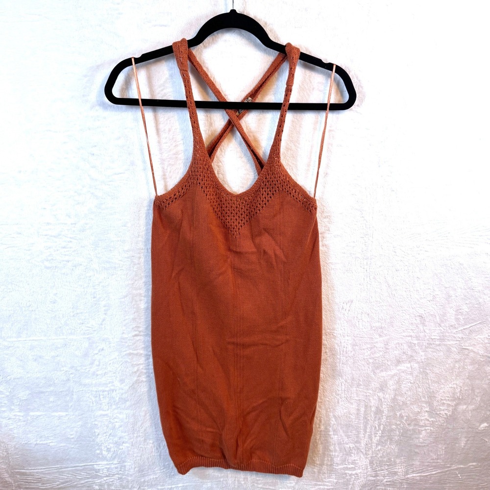 Free People Knockout Swit Slip Sun Blossom Crochet Mini Dress SZ M